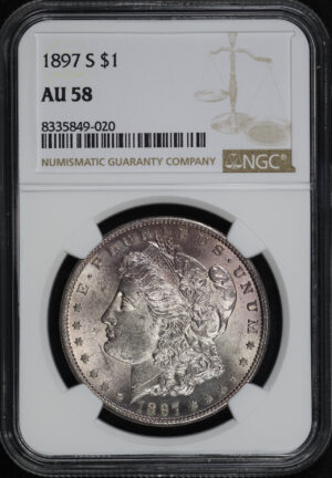 Obverse of this 1897-S Morgan Dollar NGC AU-58