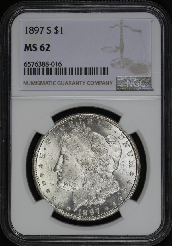 Obverse of this 1897-S Morgan Dollar NGC MS-62