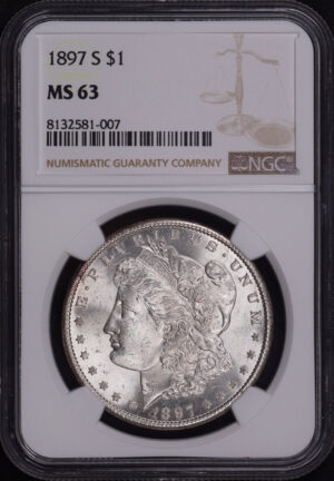 Obverse of this 1897-S Morgan Dollar NGC MS-63