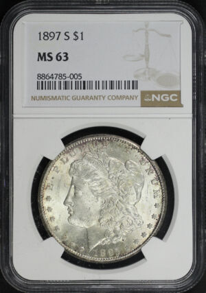 Obverse of this 1897-S Morgan Dollar NGC MS-63