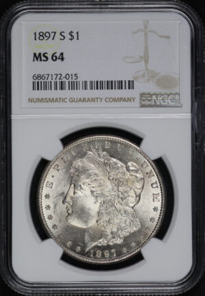 Obverse of this 1897-S Morgan Dollar NGC MS-64