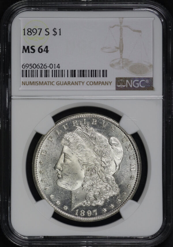 Obverse of this 1897-S Morgan Dollar NGC MS-64