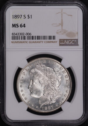 Obverse of this 1897-S Morgan Dollar NGC MS-64