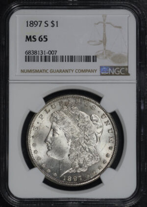 Obverse of this 1897-S Morgan Dollar NGC MS-65