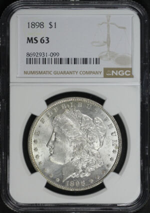 Obverse of this 1898 Morgan Dollar NGC MS-63