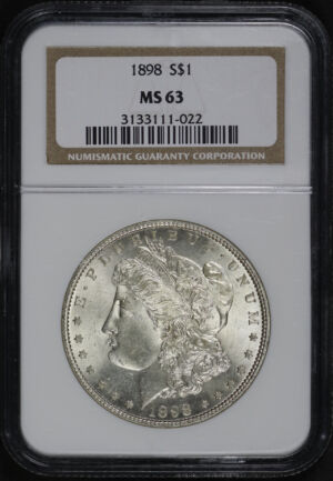 Obverse of this 1898 Morgan Dollar NGC MS-63
