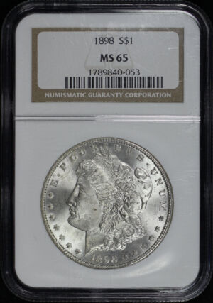 Obverse of this 1898 Morgan Dollar NGC MS-65