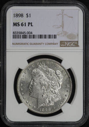 Obverse of this 1898 Morgan Dollar NGC MS-61 PL