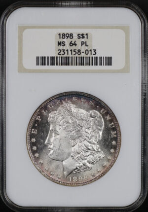 Obverse of this 1898 Morgan Dollar NGC MS-64 PL