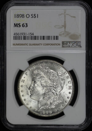 Obverse of this 1898-O Morgan Dollar NGC MS-63