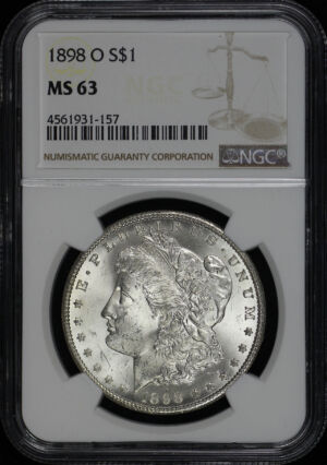 Obverse of this 1898-O Morgan Dollar NGC MS-63