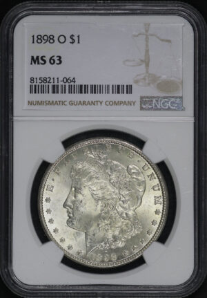 Obverse of this 1898-O Morgan Dollar NGC MS-63