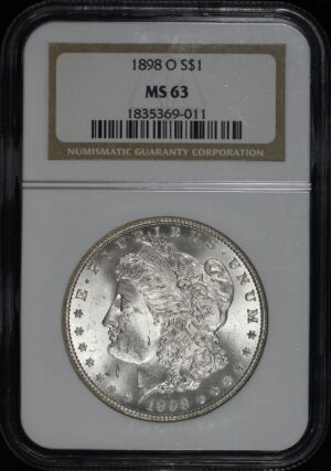 Obverse of this 1898-O Morgan Dollar NGC MS-63