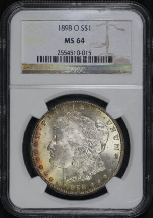 Obverse of this 1898-O Morgan Dollar NGC MS-64