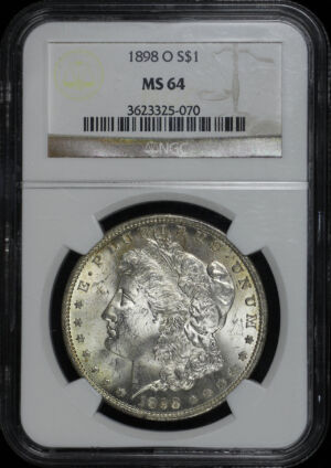 Obverse of this 1898-O Morgan Dollar NGC MS-64