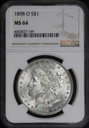 Obverse of this 1898-O Morgan Dollar NGC MS-64
