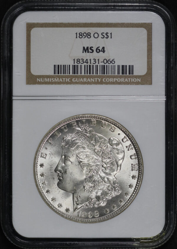 Obverse of this 1898-O Morgan Dollar NGC MS-64