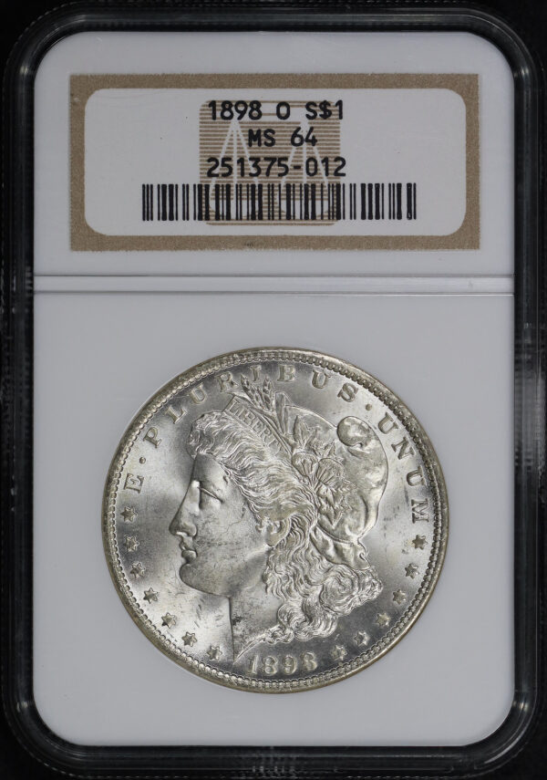 Obverse of this 1898-O Morgan Dollar NGC MS-64