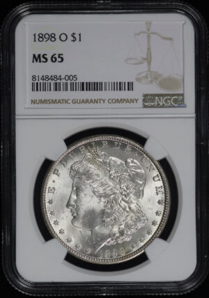 Obverse of this 1898-O Morgan Dollar NGC MS-65