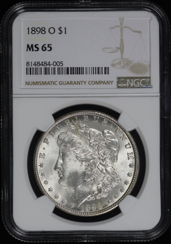 Obverse of this 1898-O Morgan Dollar NGC MS-65