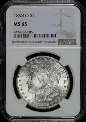 Obverse of this 1898-O Morgan Dollar NGC MS-65