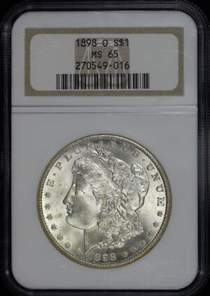 Obverse of this 1898-O Morgan Dollar NGC MS-65