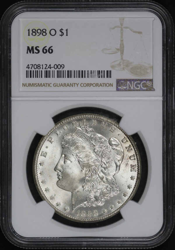 Obverse of this 1898-O Morgan Dollar NGC MS-66