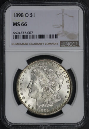 Obverse of this 1898-O Morgan Dollar NGC MS-66