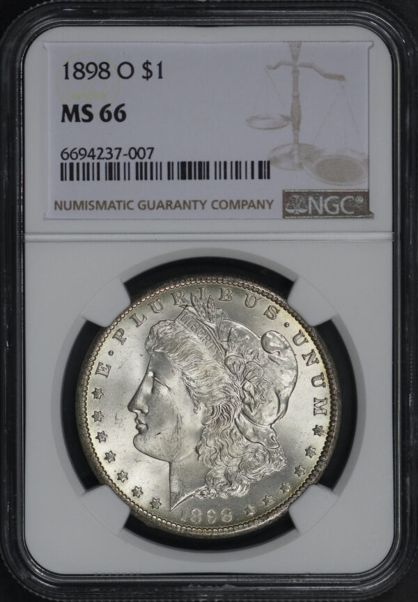 Obverse of this 1898-O Morgan Dollar NGC MS-66