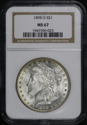Obverse of this 1898-O Morgan Dollar NGC MS-67