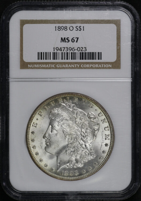 Obverse of this 1898-O Morgan Dollar NGC MS-67