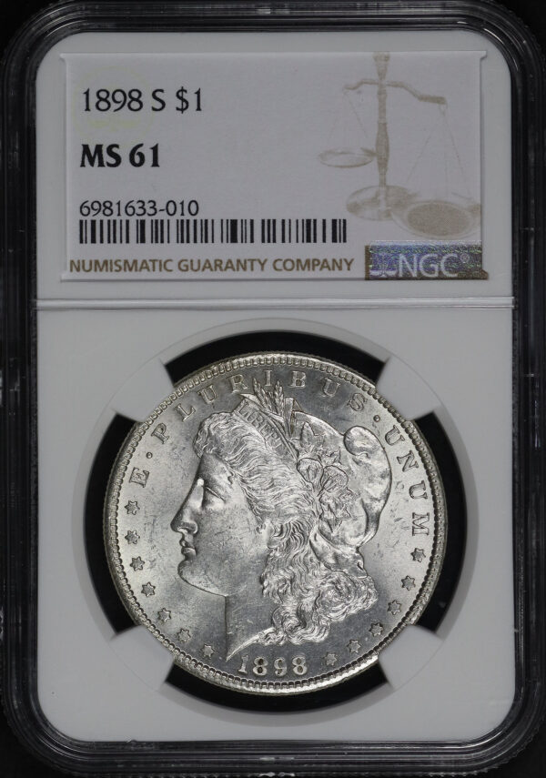 Obverse of this 1898-S Morgan Dollar NGC MS-61