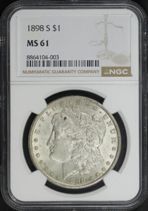 Obverse of this 1898-S Morgan Dollar NGC MS-61