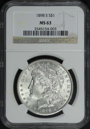 Obverse of this 1898-S Morgan Dollar NGC MS-63
