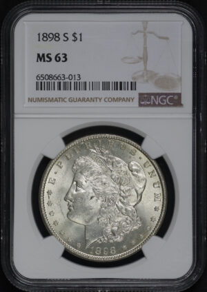Obverse of this 1898-S Morgan Dollar NGC MS-63