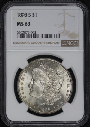 Obverse of this 1898-S Morgan Dollar NGC MS-63