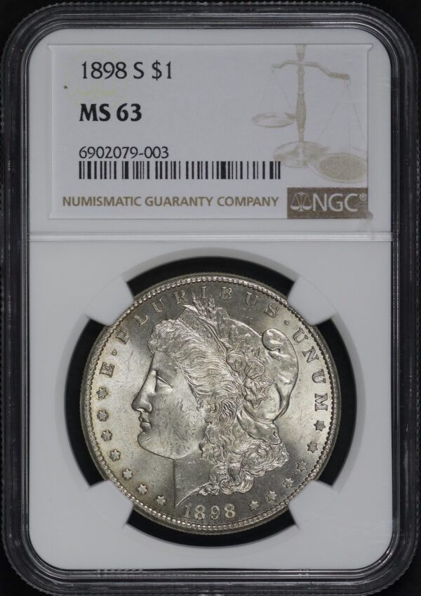 Obverse of this 1898-S Morgan Dollar NGC MS-63