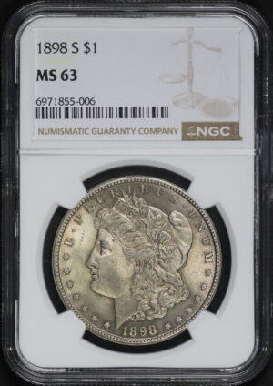 Obverse of this 1898-S Morgan Dollar NGC MS-63