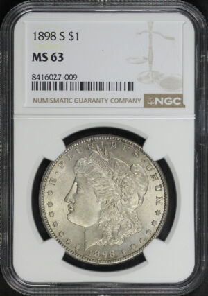 Obverse of this 1898-S Morgan Dollar NGC MS-63