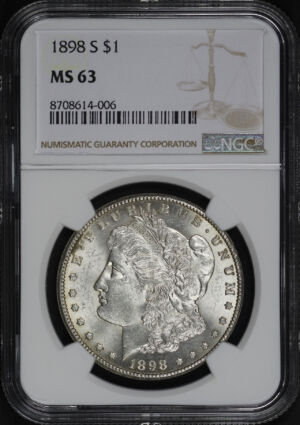 Obverse of this 1898-S Morgan Dollar NGC MS-63