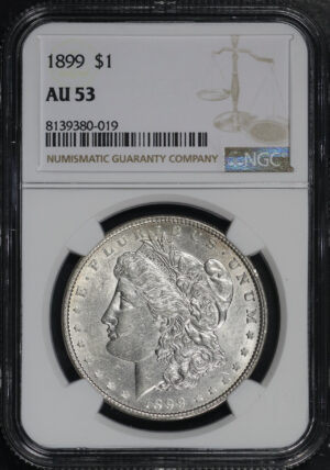 Obverse of this 1899 Morgan Dollar NGC AU-53