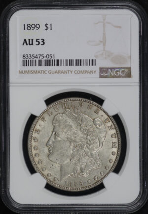 Obverse of this 1899 Morgan Dollar NGC AU-53