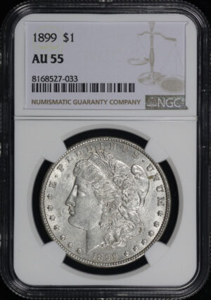 Obverse of this 1899 Morgan Dollar NGC AU-55
