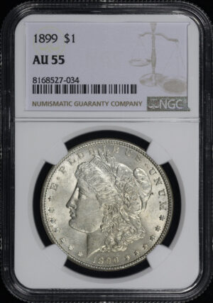 Obverse of this 1899 Morgan Dollar NGC AU-55