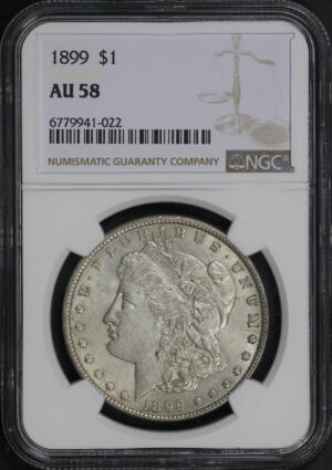 Obverse of this 1899 Morgan Dollar NGC AU-58