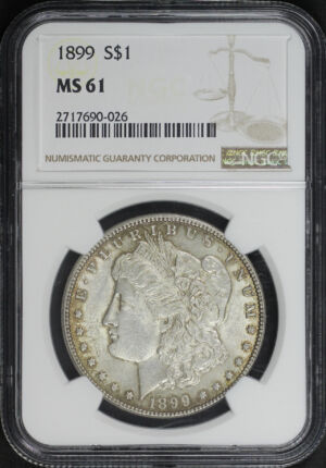 Obverse of this 1899 Morgan Dollar NGC MS-61