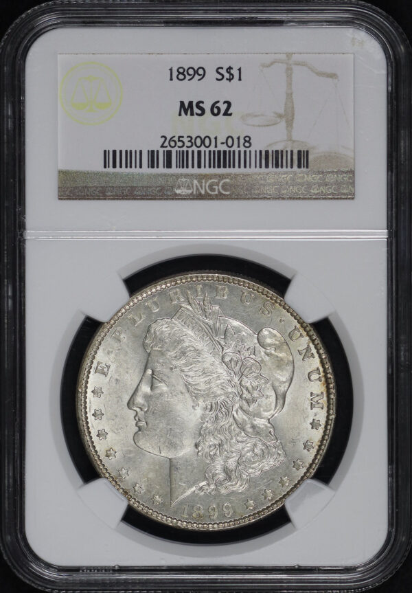 Obverse of this 1899 Morgan Dollar NGC MS-62
