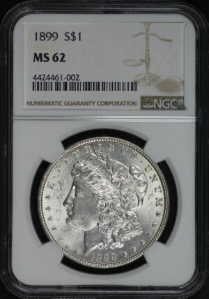 Obverse of this 1899 Morgan Dollar NGC MS-62