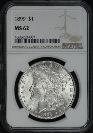Obverse of this 1899 Morgan Dollar NGC MS-62