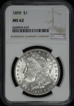 Obverse of this 1899 Morgan Dollar NGC MS-62